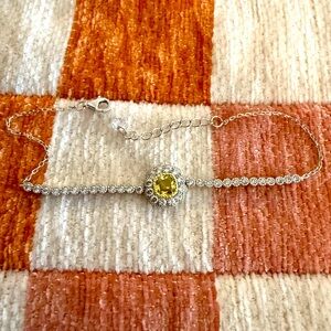 Dainty and delicate citrine and diamond bracelet